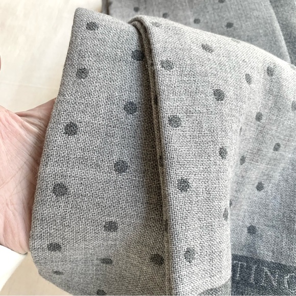 VALENTINO Polka Dot Grey Wool Scarf - Picture 4 of 13
